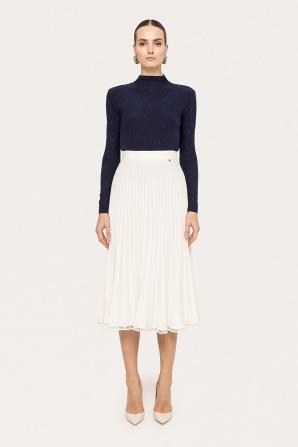 High-waist pleated skirt