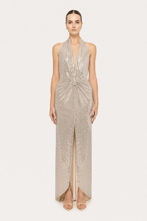 Backless sequin maxi dress