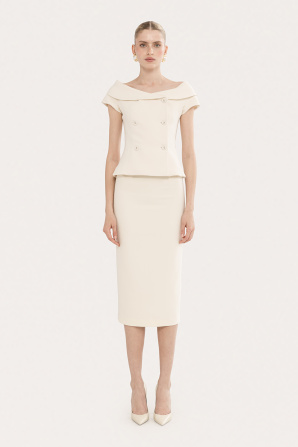 High-waisted pencil skirt