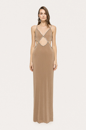 Crystal-embellished maxi dress