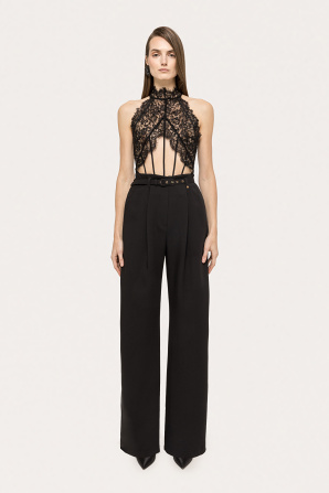 High-rise belted pants