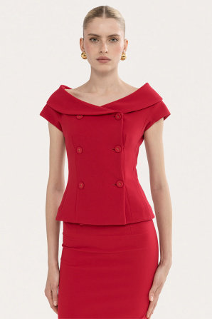 Off-shoulders fitted blazer