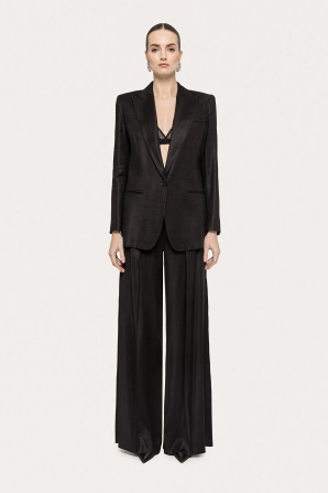 Single-breasted linen blazer