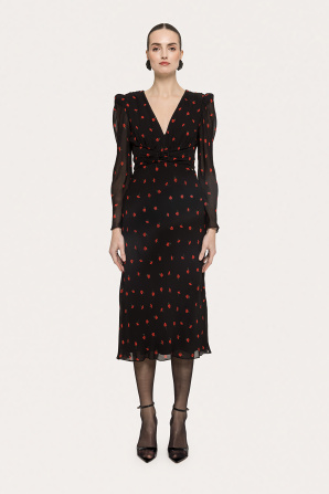 Printed viscose midi dress