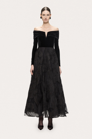 Velvet and tulle dress