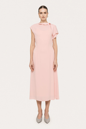 A-line crepe midi dress
