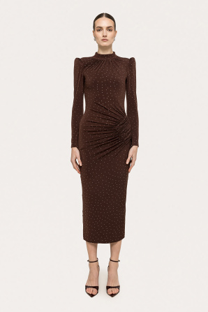 Rhinestones-embellished midi dress