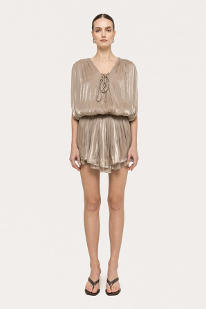 Pleated chiffon mini dress