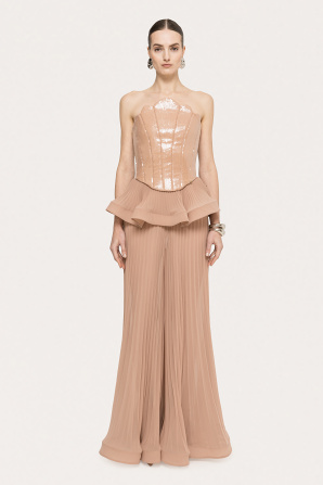 Pleated palazzo pants