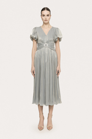 Crystal-detail chiffon midi dress