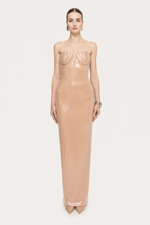 Fitted sequin maxi dress