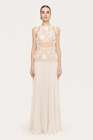 Crochet-panel maxi dress