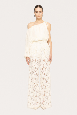 Asymmetrical chiffon crop top