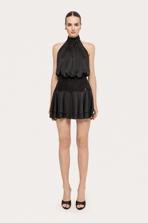 Backless satin mini dress