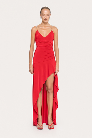 Asymmetric design maxi dress