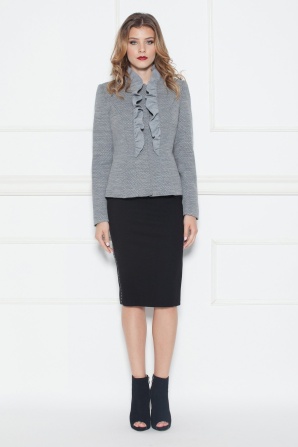 Grey jacket with ruffled bust