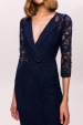 Lace dress with lapel