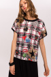 Pop art printed viscose top