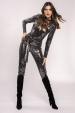 V-neck glitter jumpsuit