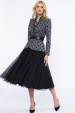 Polka-dot tulle midi skirt