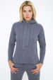 Knitted hooded jumper