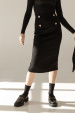 High-waisted tweed skirt