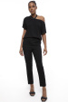 High waisted viscose pants