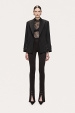 High-rise viscose-blend pants