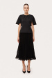 Pleated chiffon midi skirt