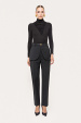 Lyocell wool-blend turtleneck top