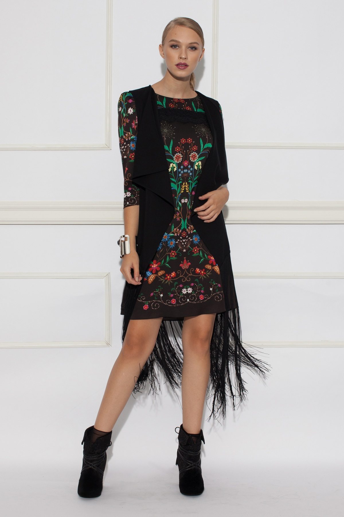 Floral print lace detail dress | RZ8125 | NISSA