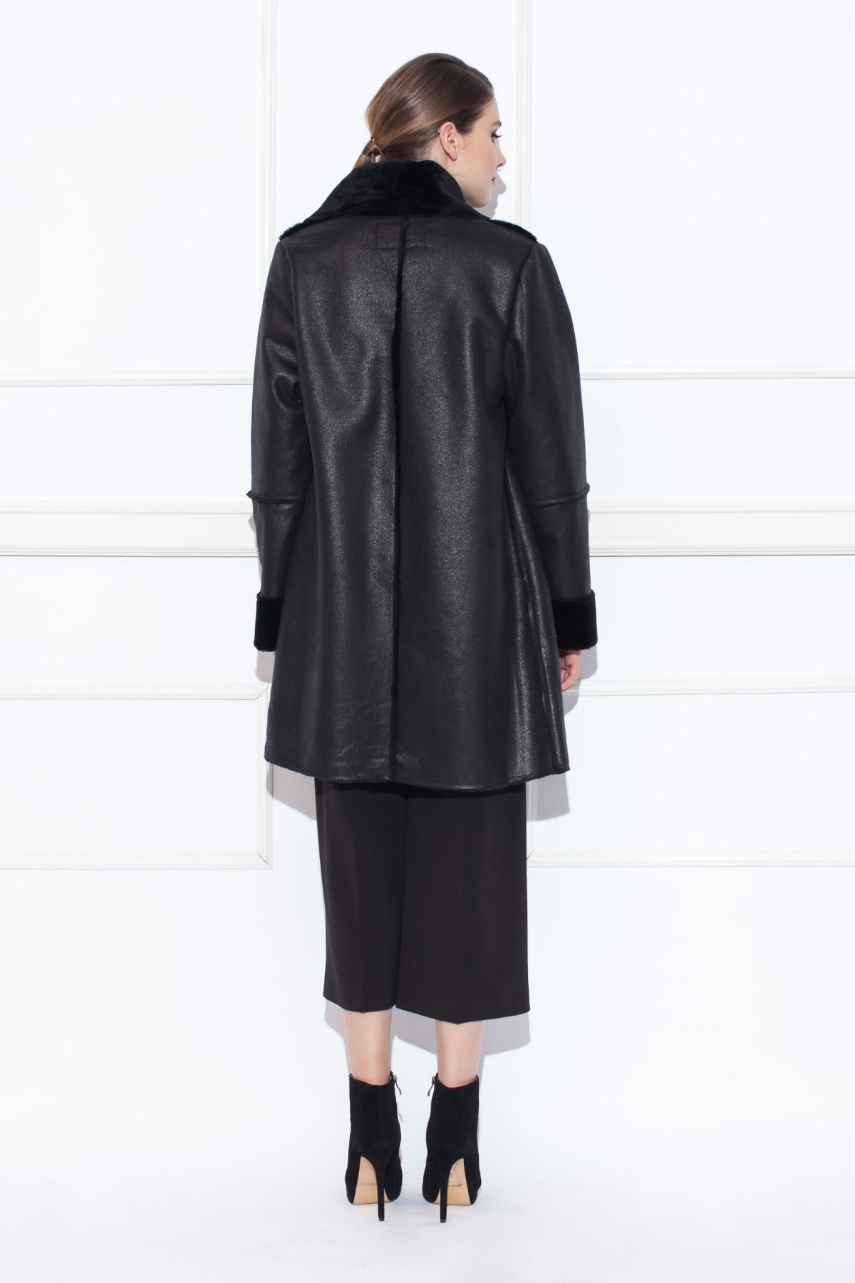 Faux leather jacket with oversized lapels | EXJ11061 | NISSA