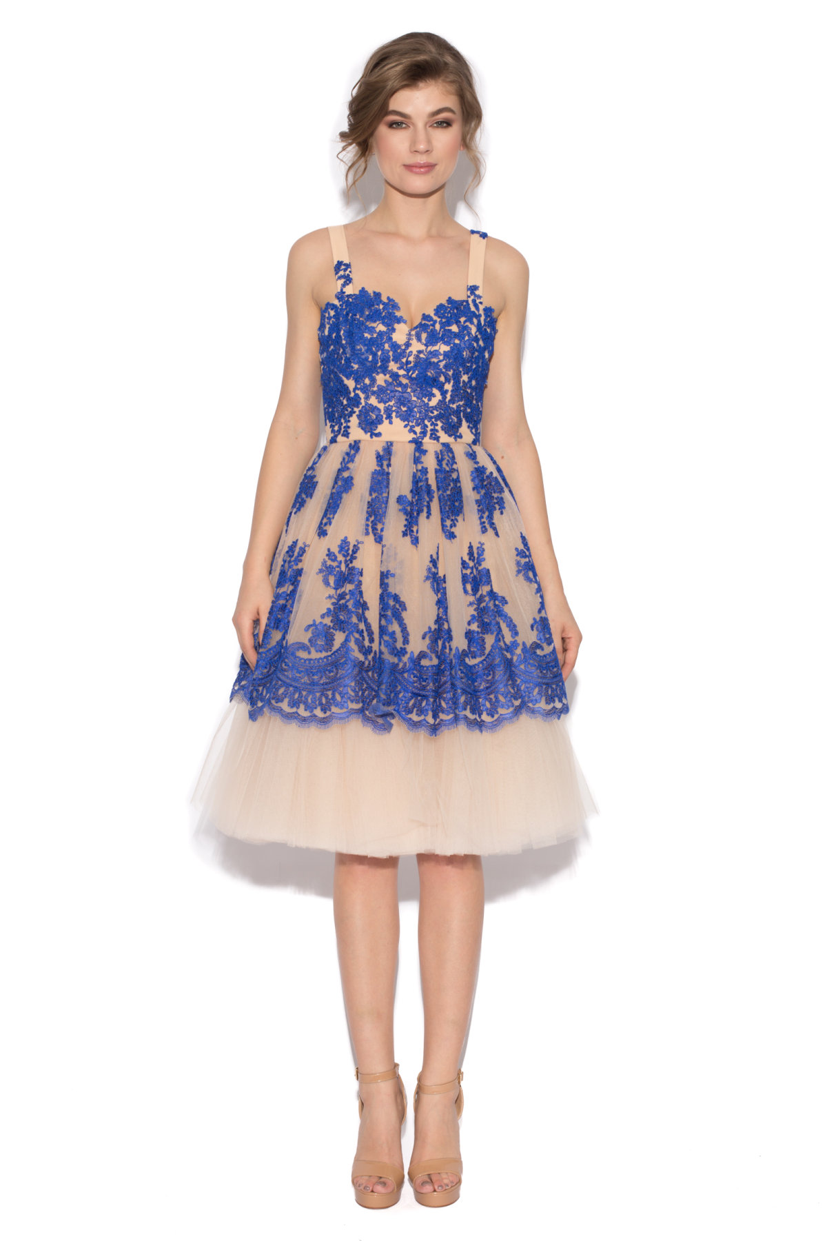 Lace embellished tulle dress | RS8512 | NISSA