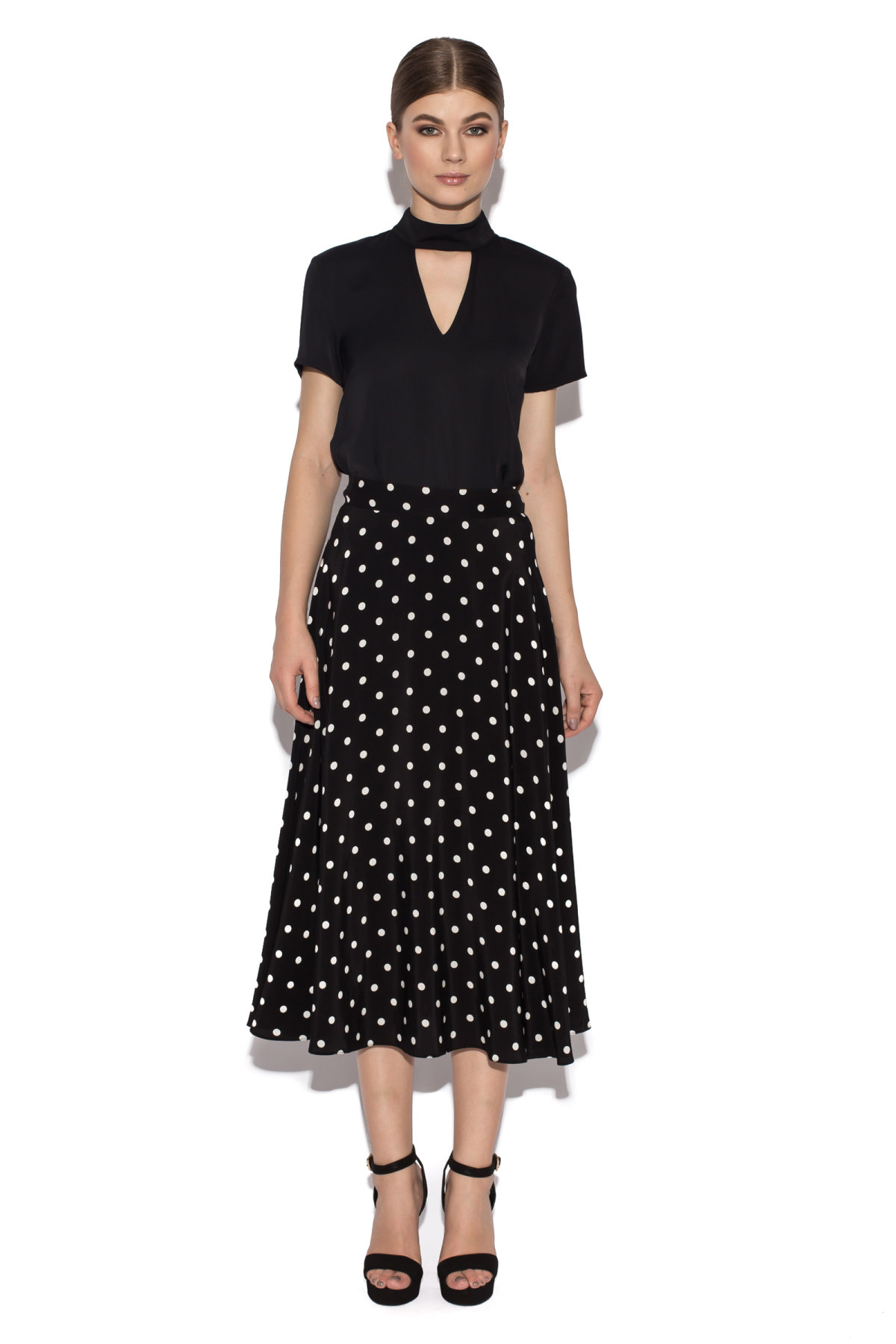Polka dot midi skirt | F9322 | NISSA
