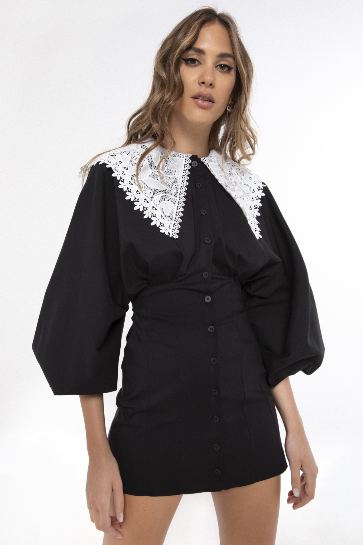 Detachable collar mini dress | RZ12933 | NISSA