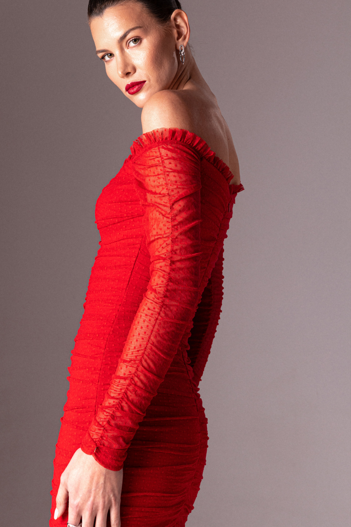 Off shoulder tulle dress | RS14324 | NISSA