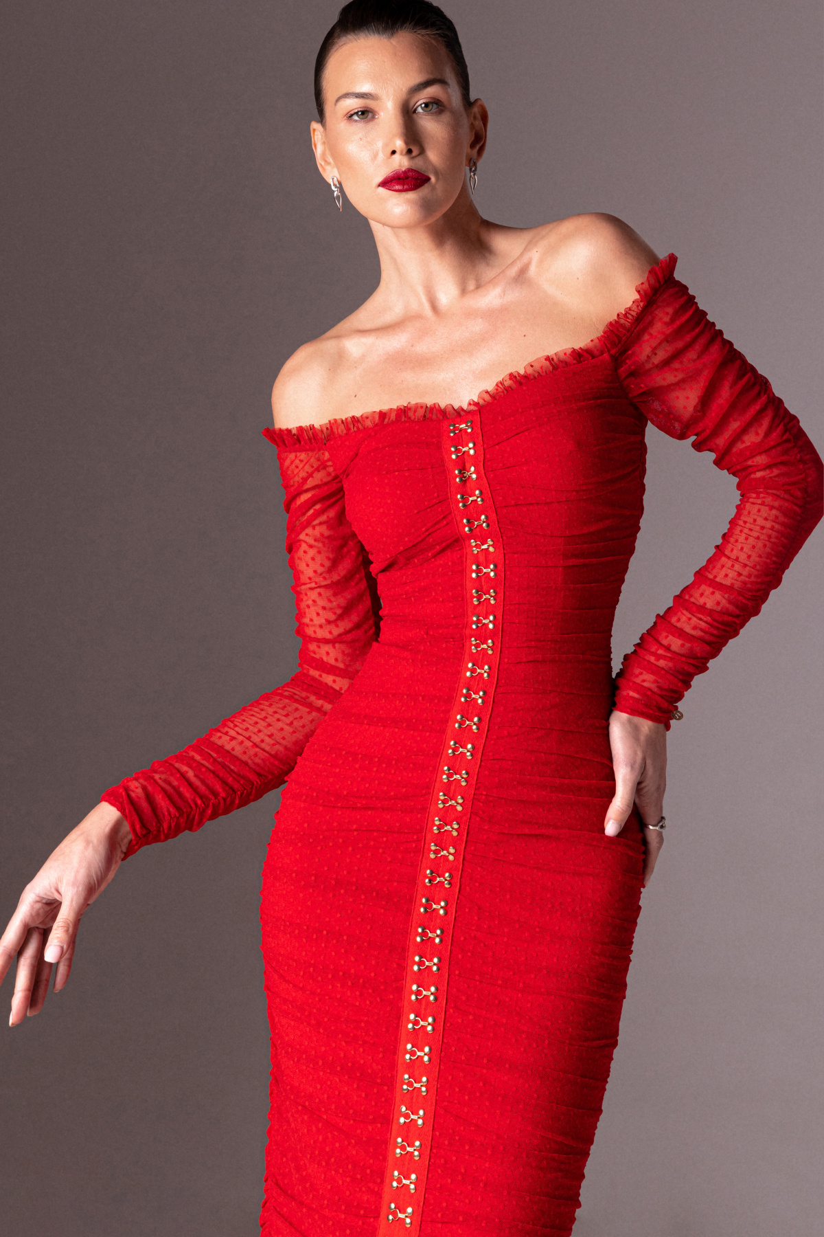 Off shoulder tulle dress | RS14324 | NISSA