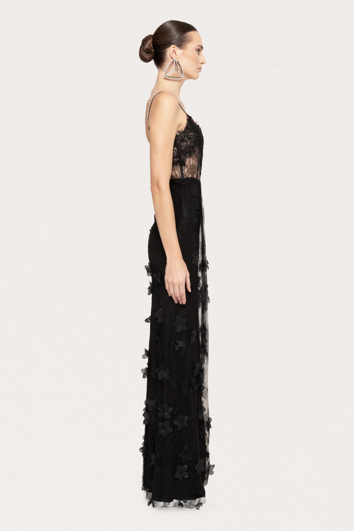 3D floral embellished lace maxi dress | RS16155 | NISSA