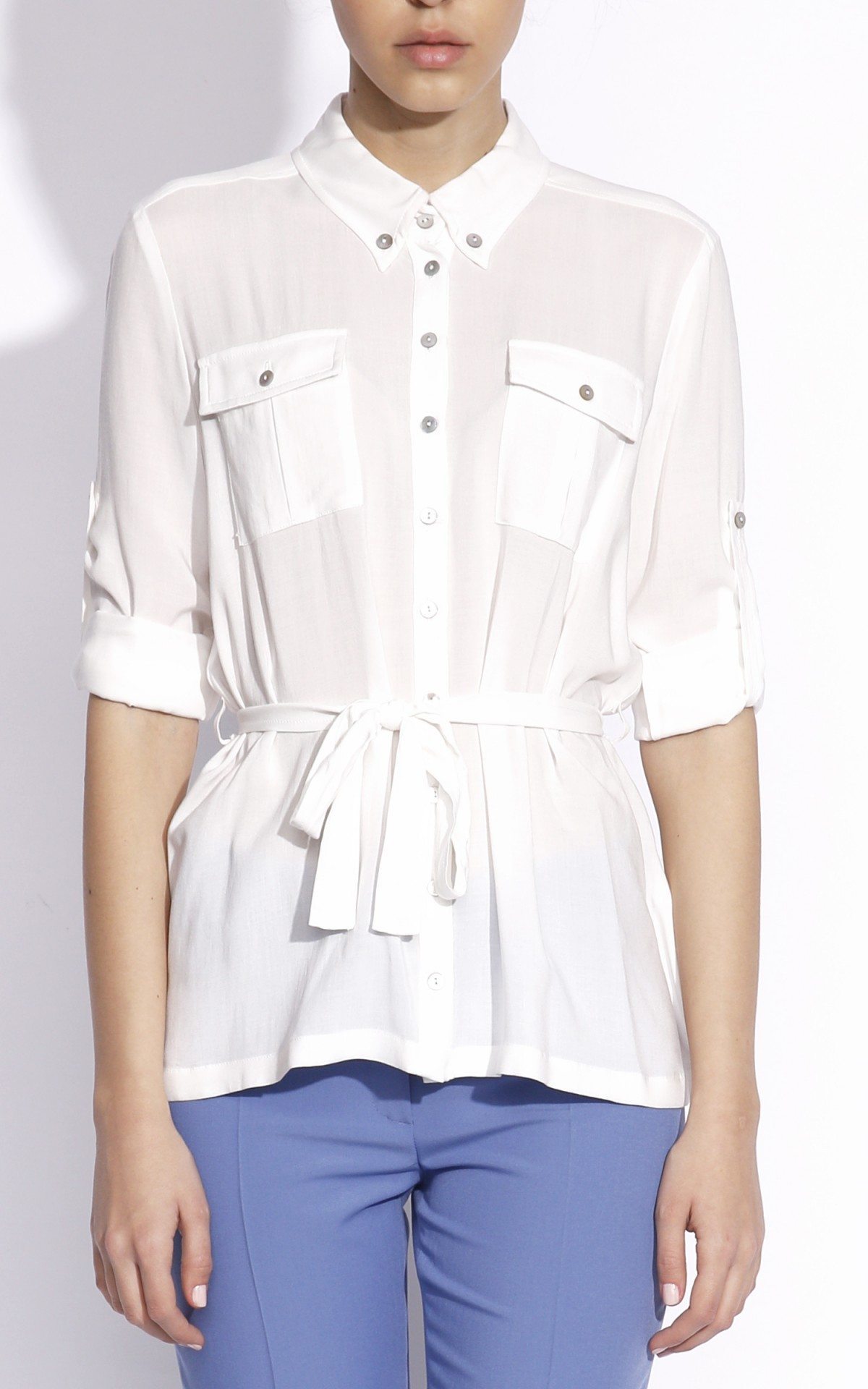 Cinched Waist Shirt- WS26-86 main image 1
