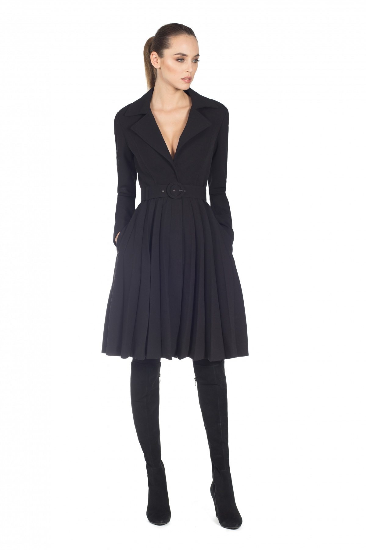 Redingota eleganta cu decolteu in V | RG7201 | NISSA